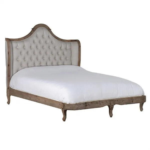 Reclaimed Stripped Pine 5ft King Size Upholstered Bed