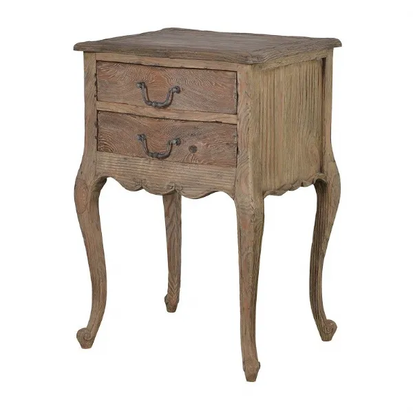 Old Stripped Pine 2 Drawer Bedside