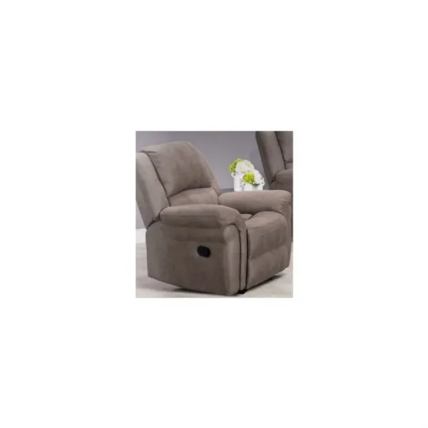 Glossop Dark Taupe Leather Air Fabric Manual Reclining Armchair