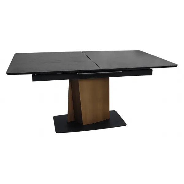 Matt Grey Marble Effect Large Pop Up Extending Dining Table