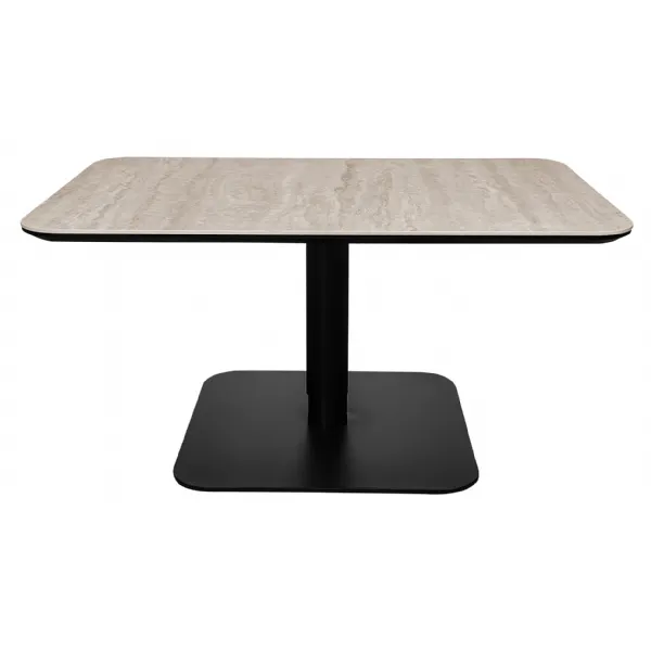 Matt Beige Marble Effect Lift Top Coffee Table Metal Base