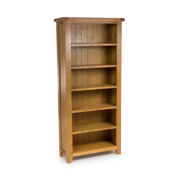 Oak 185cm Tall Open Bookcase