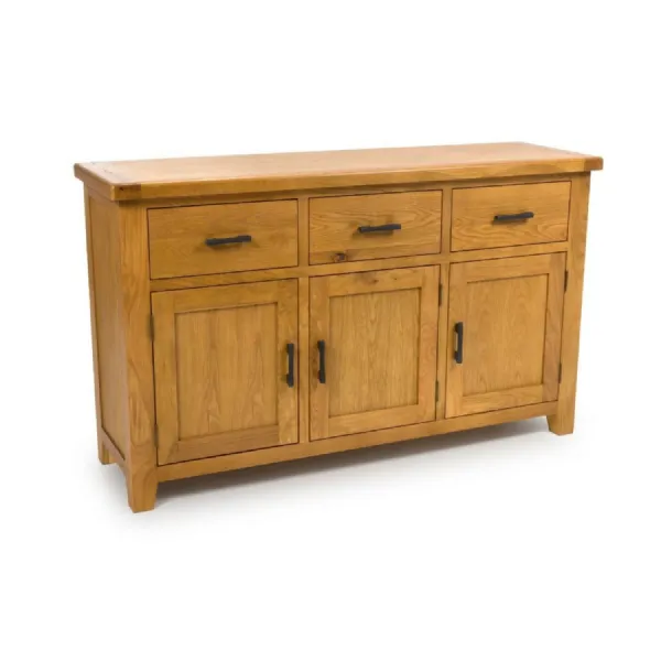 Solid Oak Large 3 Door Sideboard