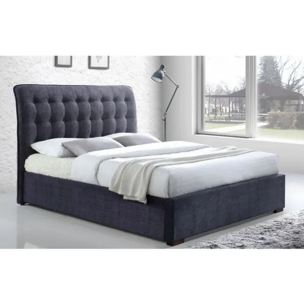 Dark Grey Fabric 4ft 6 Chesterfield Style Bed Frame