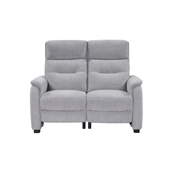 Light Grey Fabric Power Recliner 2 Seater Sofa