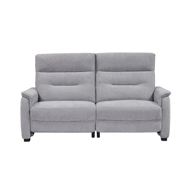 Light Grey Fabric Power Recliner 3 Seater Sofa