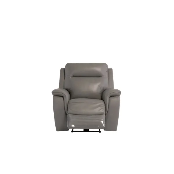 Grey Leather Electric Power Recliner Armchair