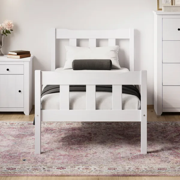 Havana White Single Bed