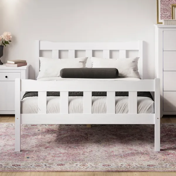 Havana White Double Bed