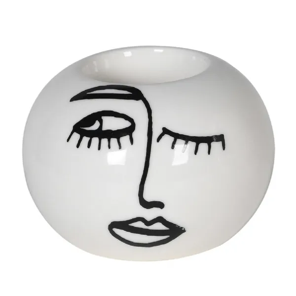Face Round Candle Holder