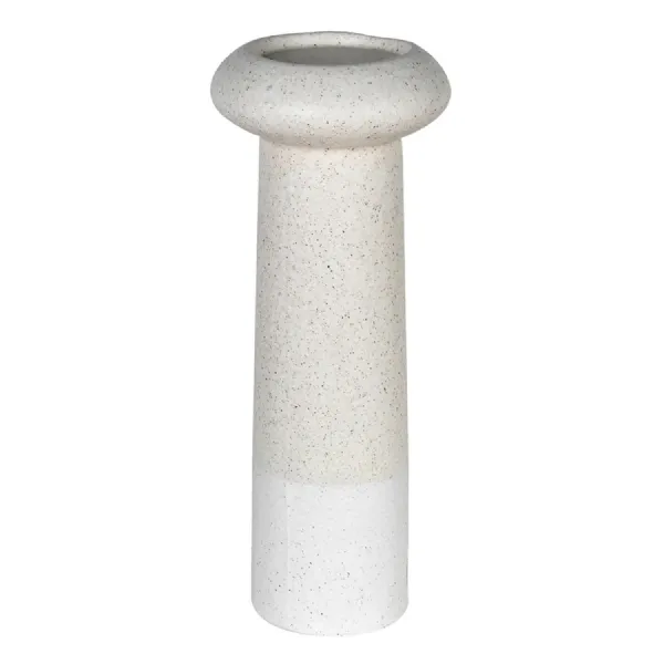 Large Off White Speckled Ceramic Candle Holder
