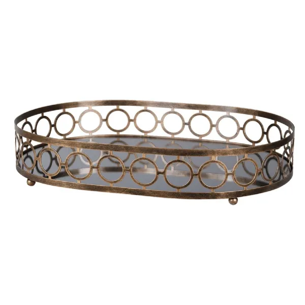 Gold Mirror Circle Tray
