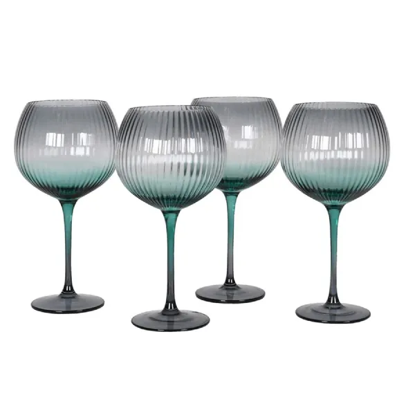 Set of 4 Emerald Gin Glasses