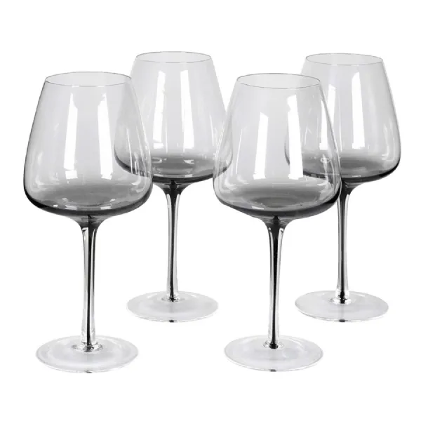 Set of 4 Smokey Red Wine Glasses