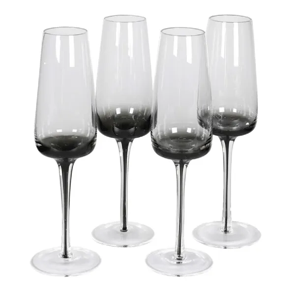 Set of 4 Smokey Champagne Glasses