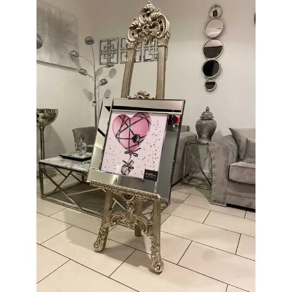 Heart Balloon Pink Perfume Wall Art Mirror Frame