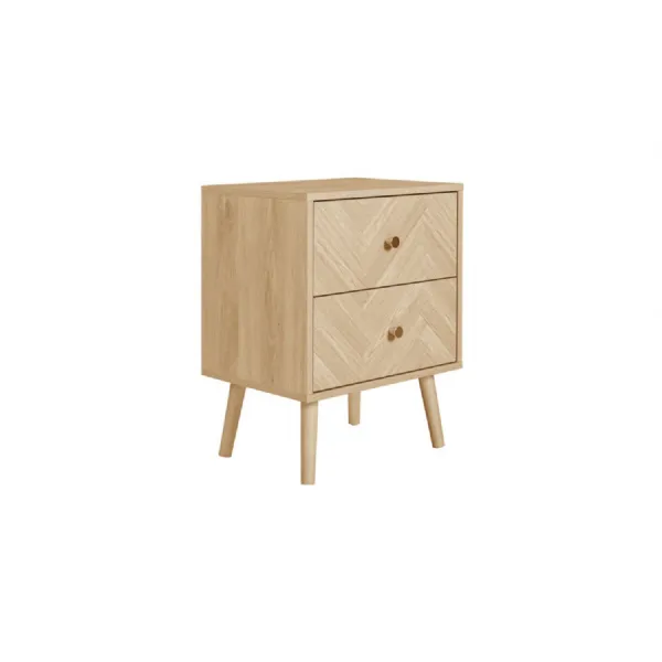 Herringford 2 Drawer Bedside Oak