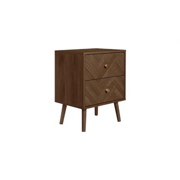 Herringford 2 Drawer Bedside Walnut