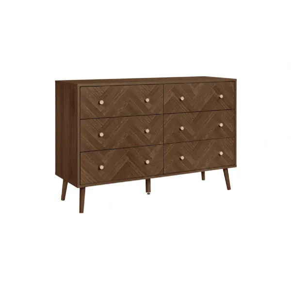 Herringford 6 Drawer Wide Chest Walnut