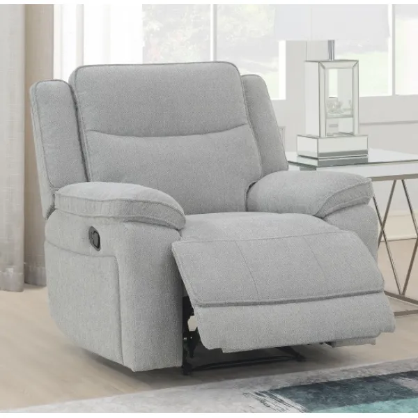 Fabric Reclining Armchair in Light Grey