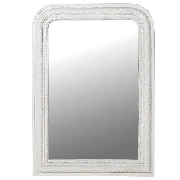 White Curved Corner Rope Edge Mirror