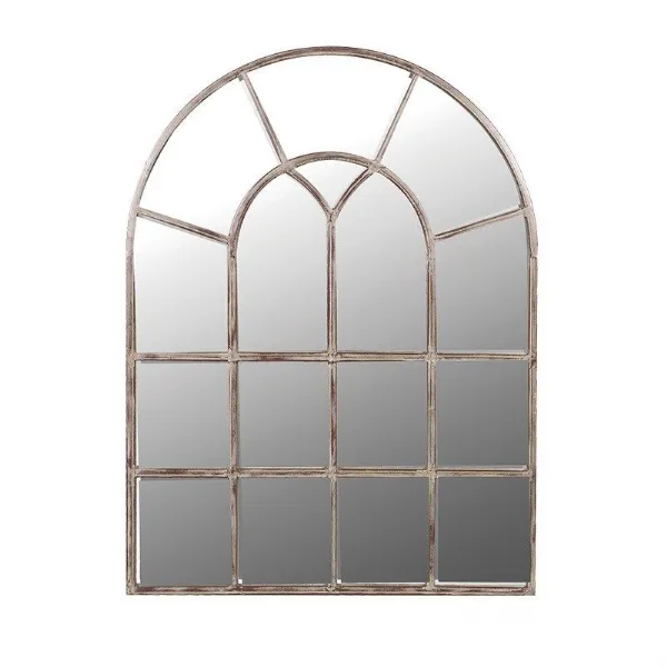Shabby Chic Multi Window Effect Wall Mirror Large Arched Rustic Design