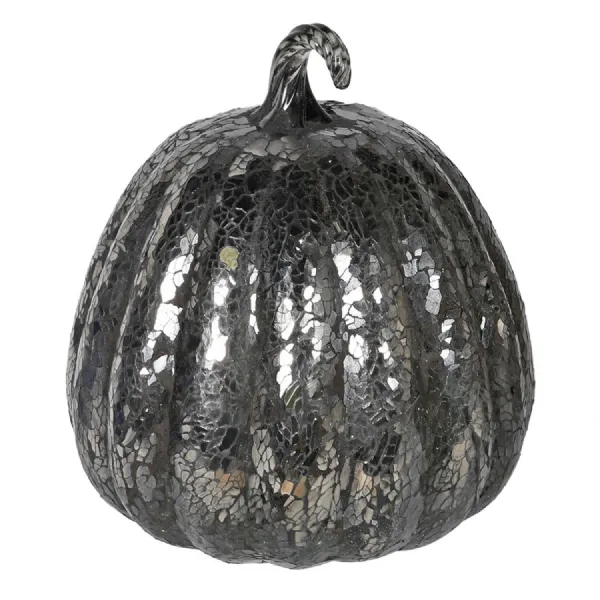Small Silver Crackle Pumpkin