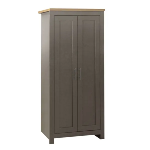 Highgate 2 Door Wardrobe Dark Grey & Oak Effect