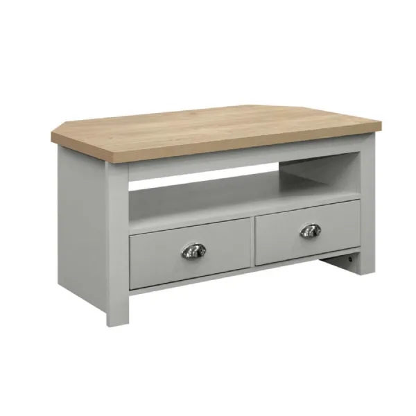 Highgate Corner TV Unit Grey & Oak Effect