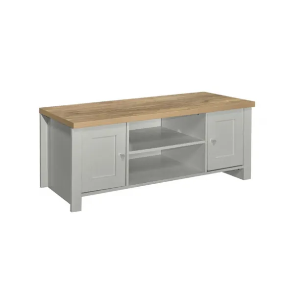 Highgate Large TV Unit Grey & Oak Effect
