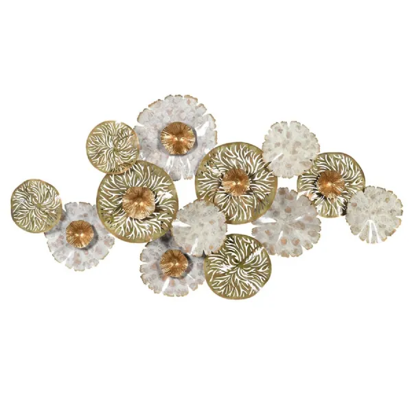 Gold and Silver Flowers Wall Art
