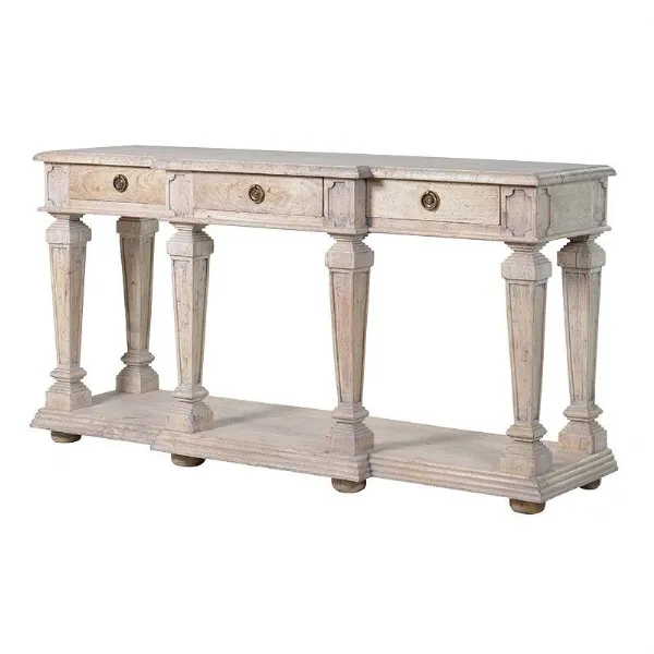 Reclaimed Pine 3 Drawer Console Table