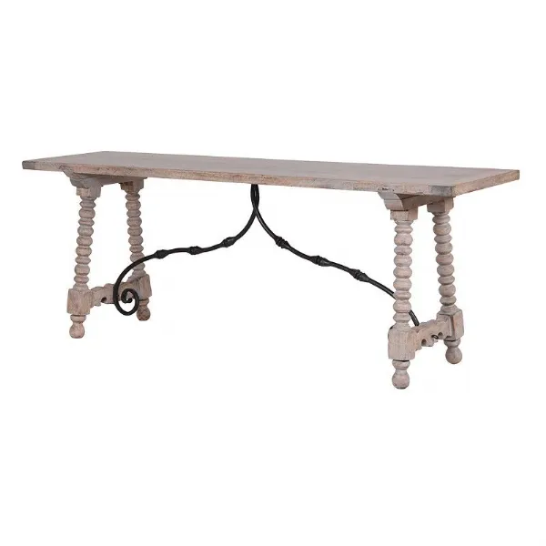 Turned Leg Reclaimed Pine Console Table