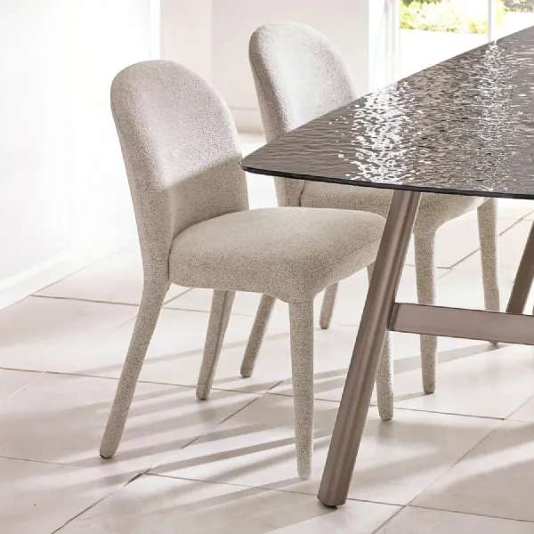 Set of 2 Holly Beige Chenille Upholstered Dining Chairs