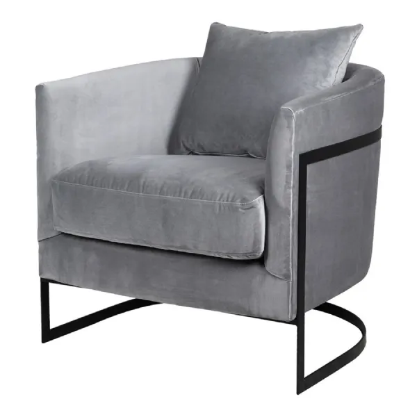 Grey Armchair with Black Frame