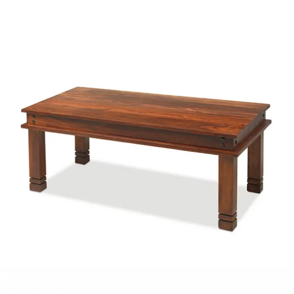 Colonial Style Natural Chunky Sheesham Rectangular Coffee Table