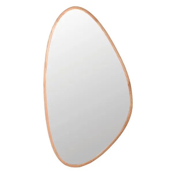 Large Natural Oak Teardrop Mirror