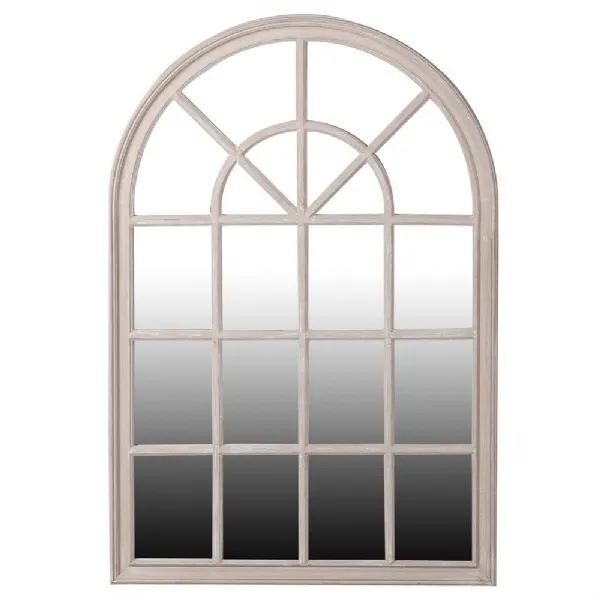Antiq Taupe Window Mirror