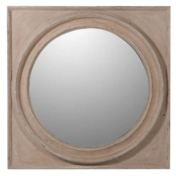 Round Mirror Square Frame