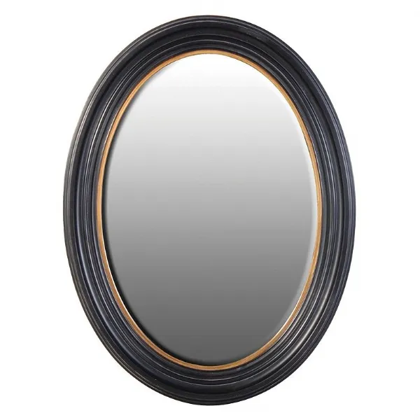 Large Traditional Black and Gold Oval Wall