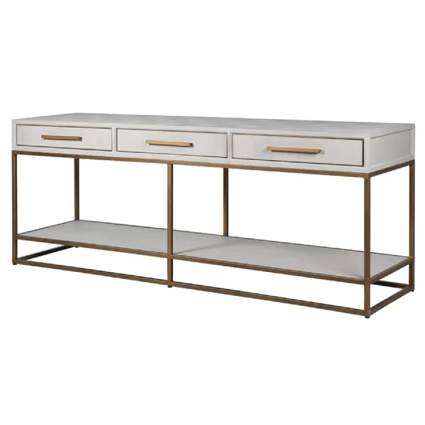Biarritz Squares 3 Drawer Console Table with Shelf