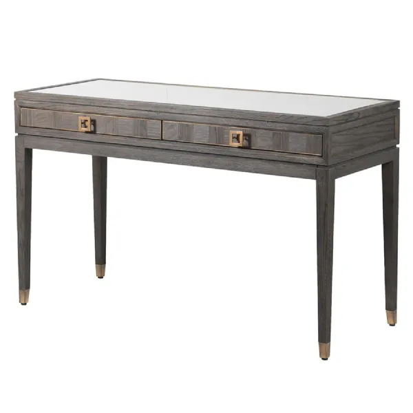 Astor Squares 2 Drawer Dressing Table with Glass Top