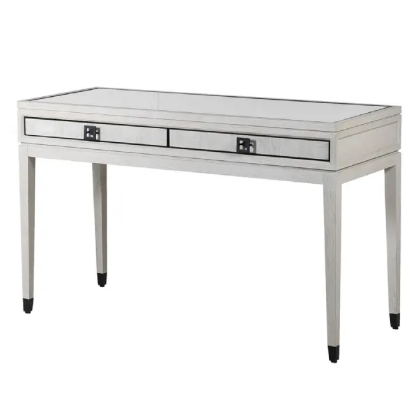Aurora Squares 2 Drawer Dressing Table with Glass Top