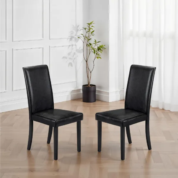 Set Of 2 Hudson Black Dining Chairs