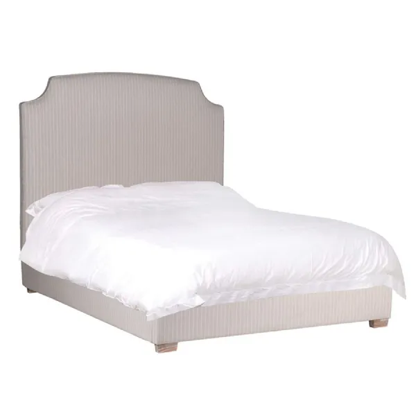 Beige Striped Cotton 5ft. King size Bed
