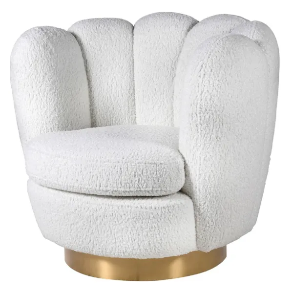 Cloud White Boucle Curved Chair