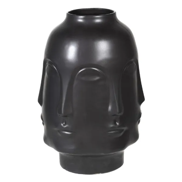 Black Ceramic Multi Faces Vase