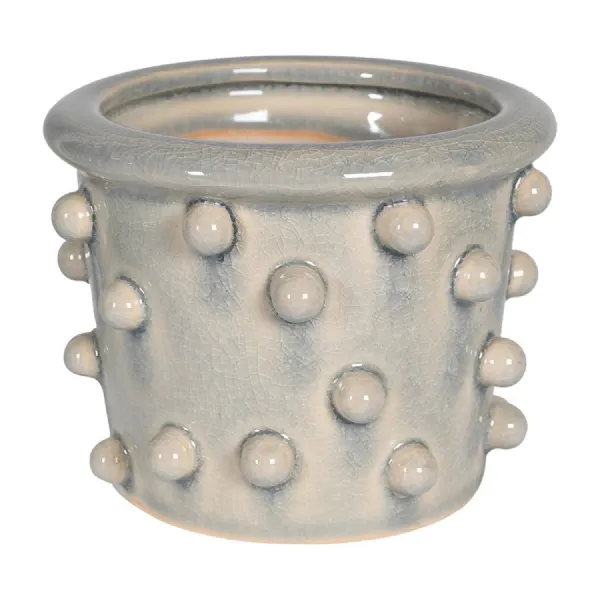 Blue Wash Ceramic Bobble Pot