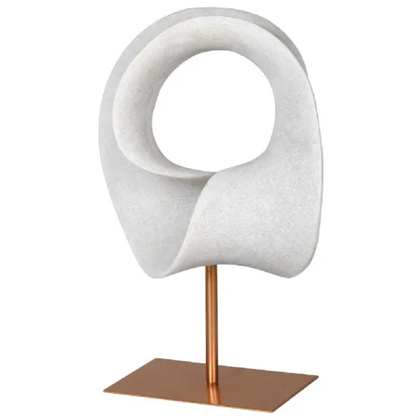 Large White Twisted Resin Hoop On Stand