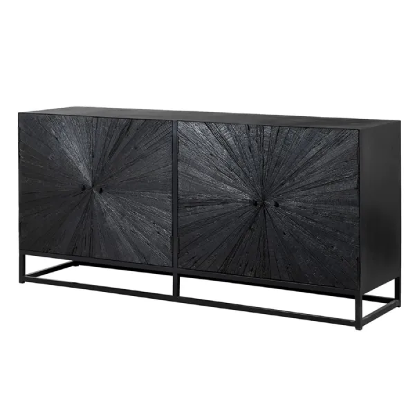 Black Starburst 4 Door Sideboard